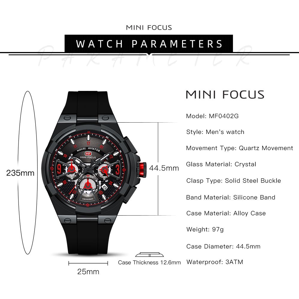 Watch Fashion Sports Men Quartz Watches For Male MF0402G.05