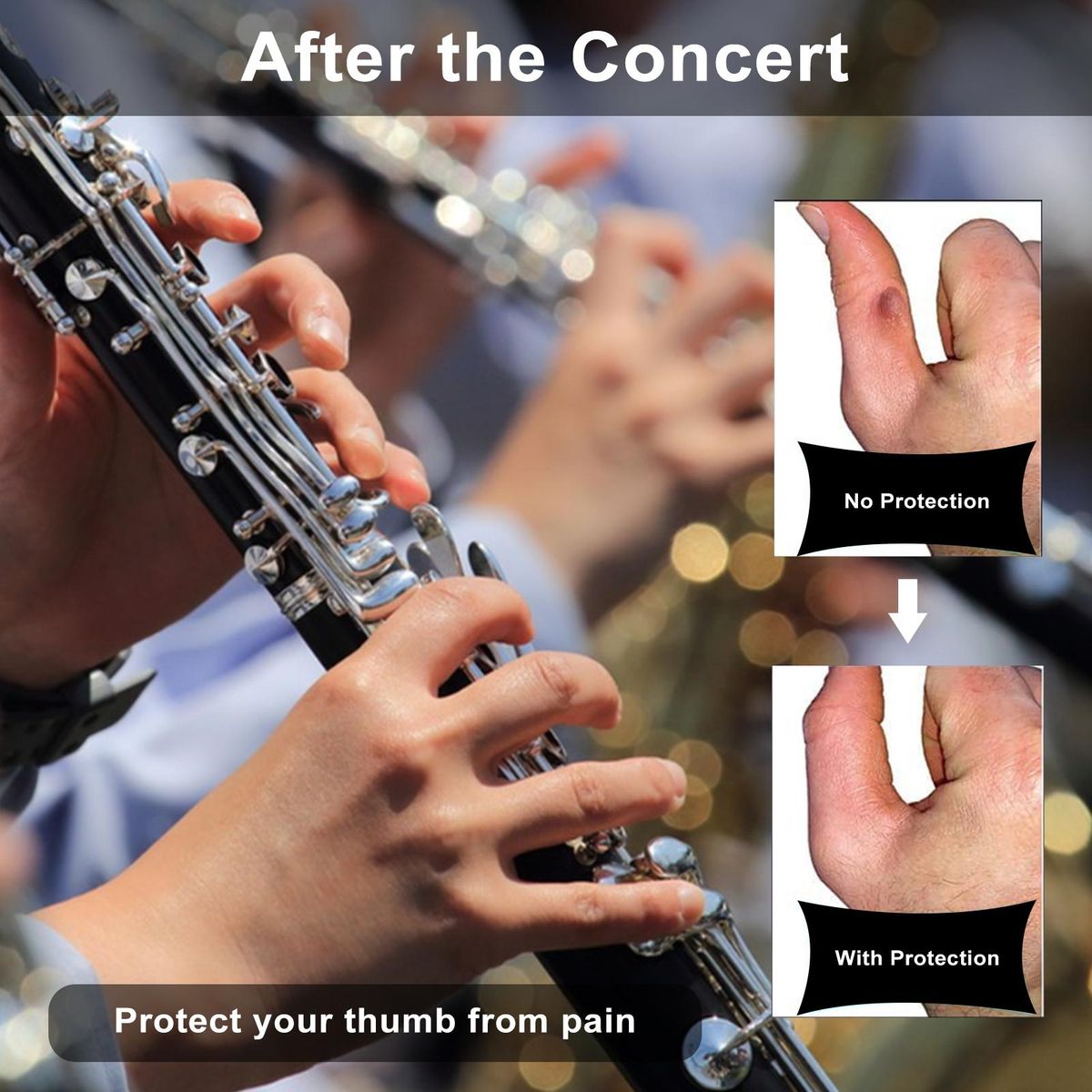 Clarinet Thumb Protector Premium Clarinet Thumb Cushion Soft Durable Yellow