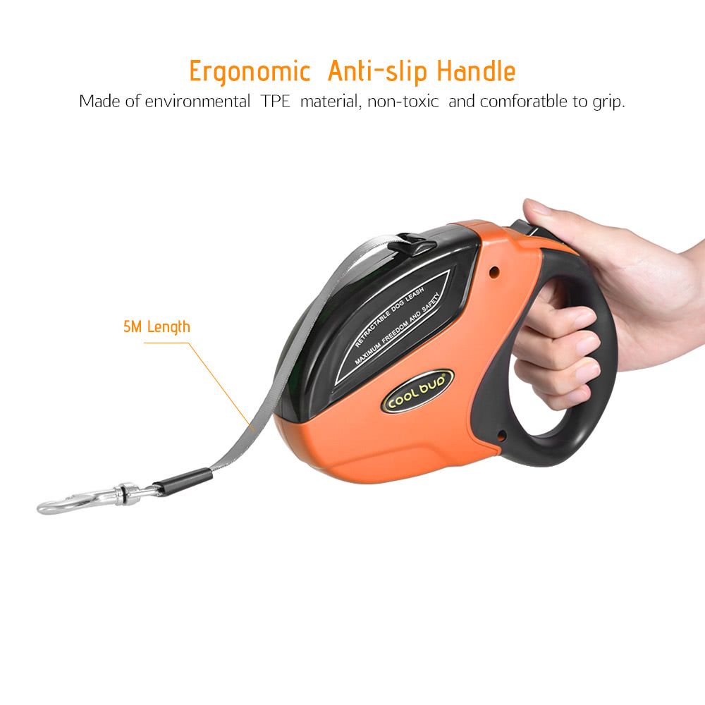 Retractable Dog Walking Leash With Break Lock Button 16ft