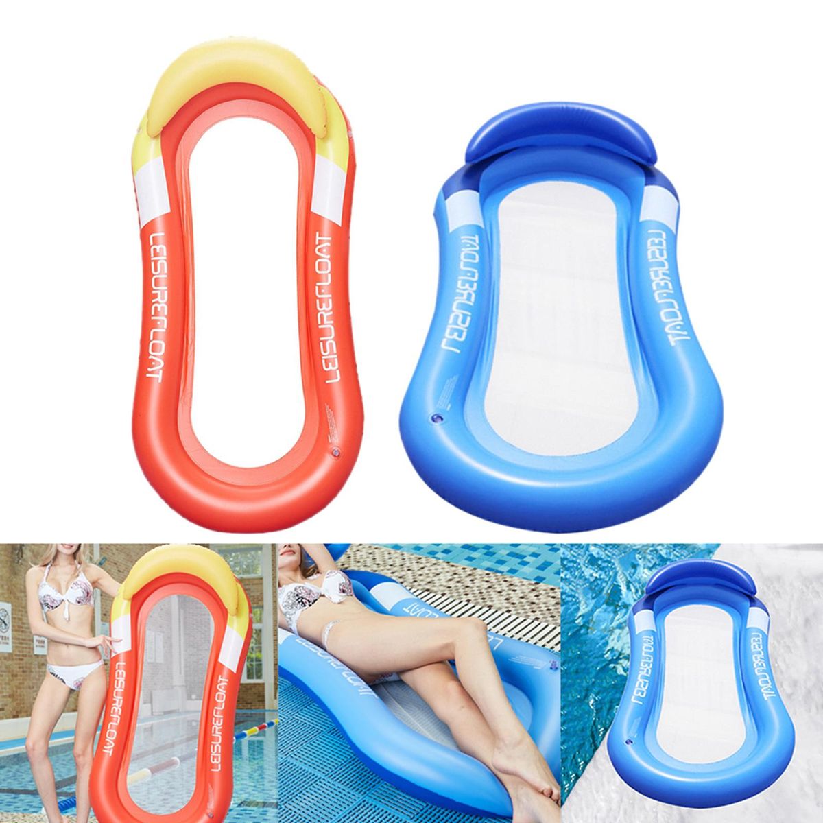 2xPool Float Bed Swimming Mesh Floating Sofa Lounger