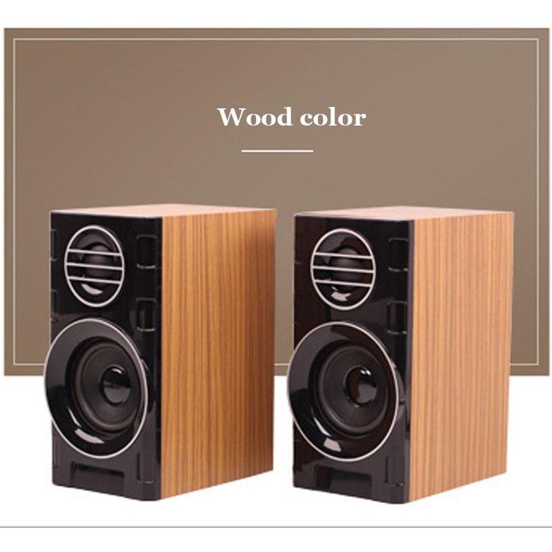Wooden 2.0 Multimedia Suitable For Mobile Home Desktop Computer Audio USB Mini Active Notebook Desktop Computer  Speaker