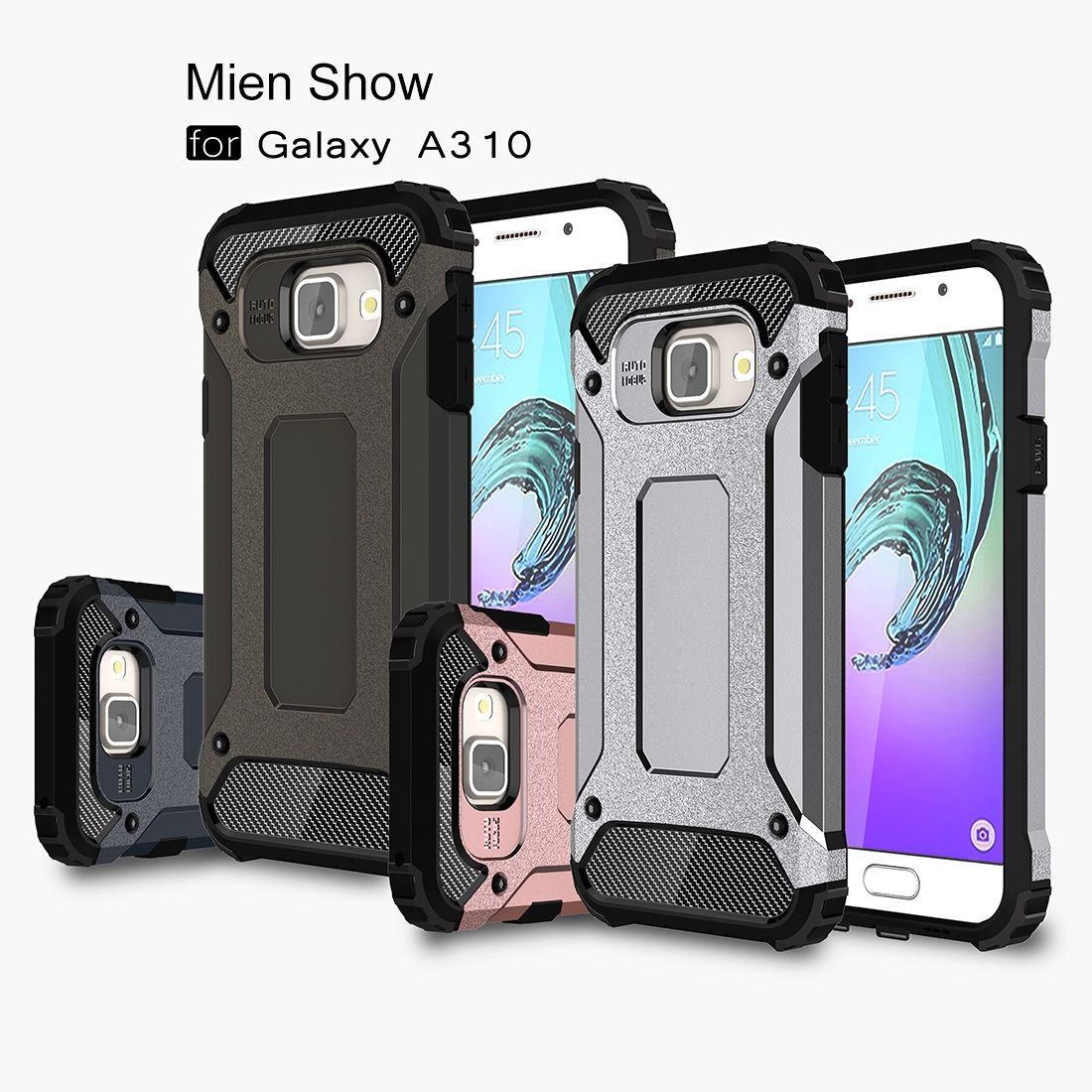 For Galaxy A3 (2016) / A310 Tough Armor TPU + PC Combination Case(Rose Gold)