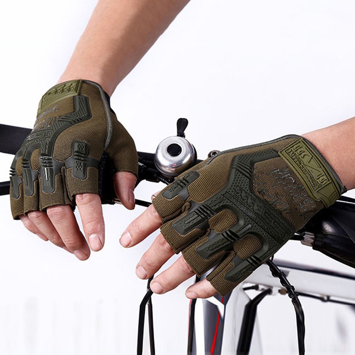 1 Pair Riding Gloves   Adjustable Outdoor Green
