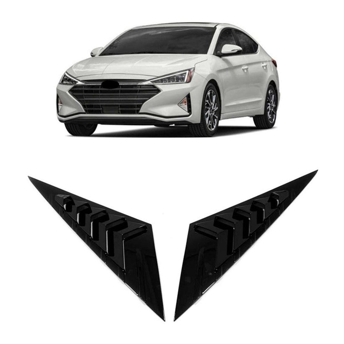 Car Rear Triangle Window Frame Cover Body Shutters Trims