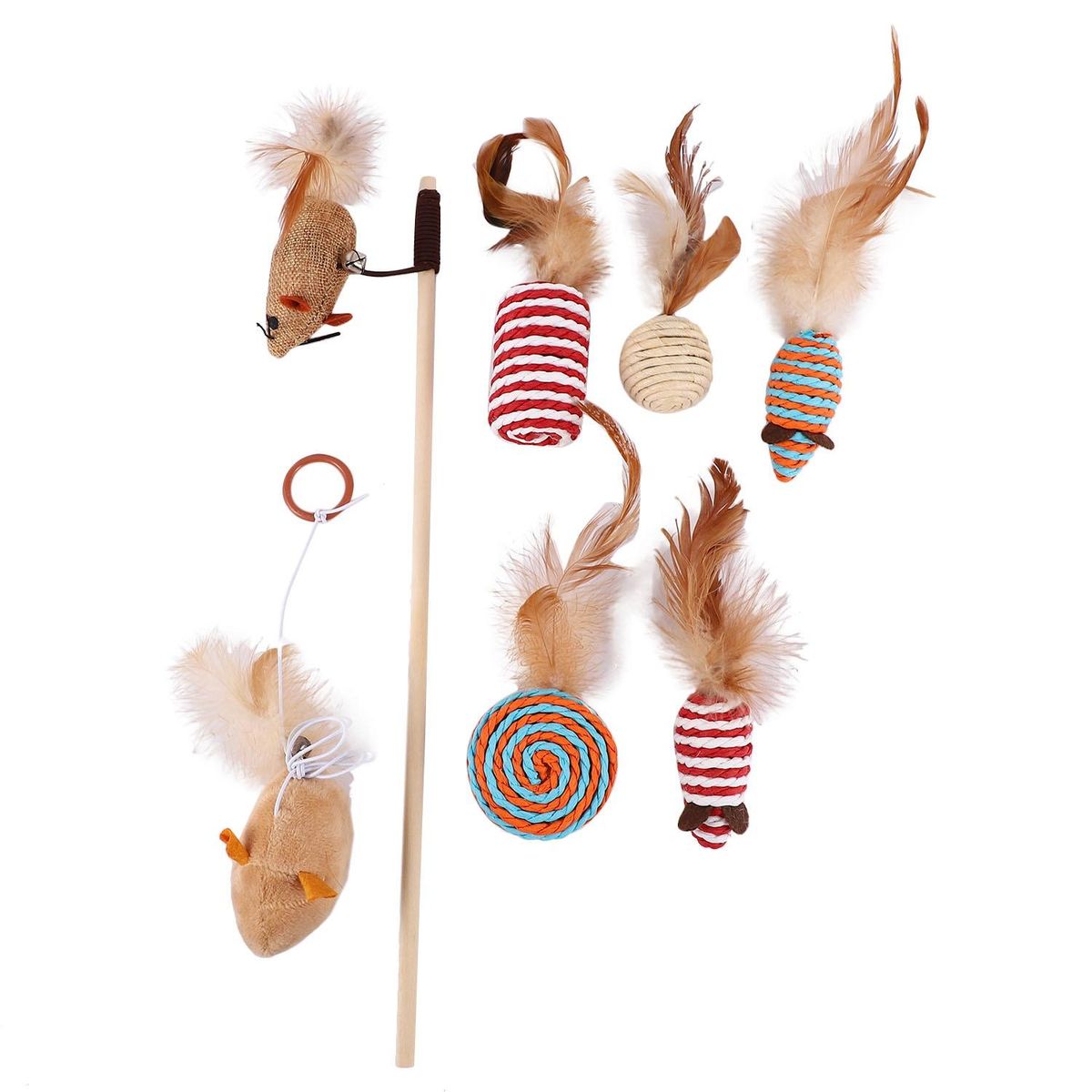 Funny Pat Stick 7-Piece Set Pet Interactive Play Toy Molar