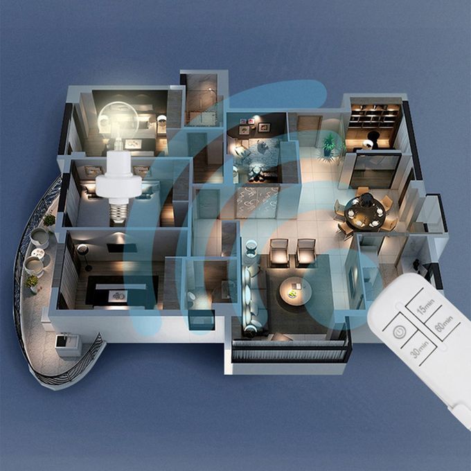 Wireless E27 Light Bulb Holder Control Lamp For Office Bedroom