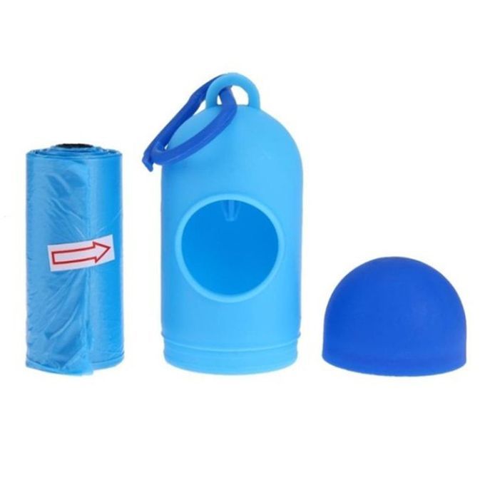 Plastic Dog Poo Bag Dispensers + Bags For Pet Waste Blue Dark Blue