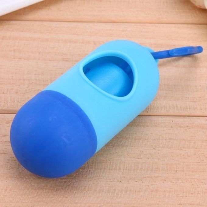 Plastic Dog Poo Bag Dispensers + Bags For Pet Waste Blue Dark Blue