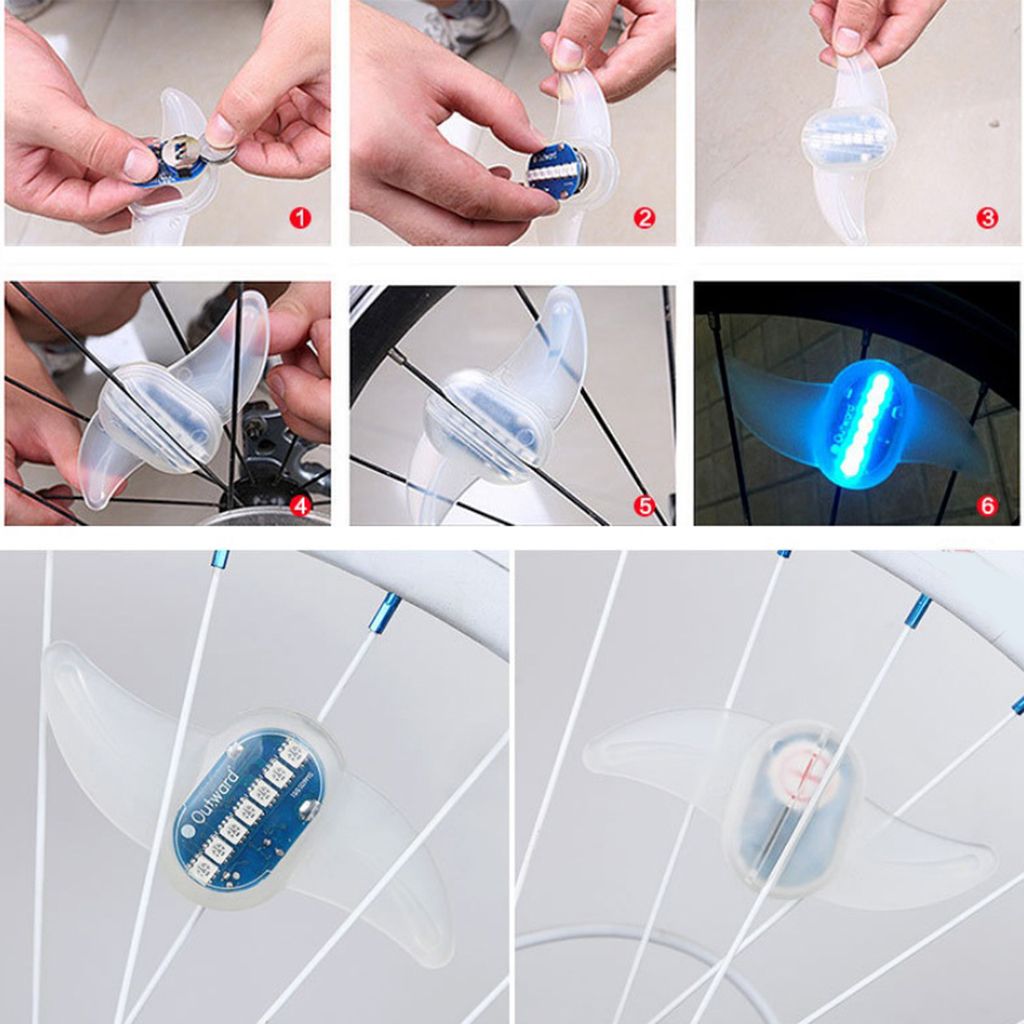 Waterproof Bike Spoke Lights Wheel Wire Tyre LED Flash