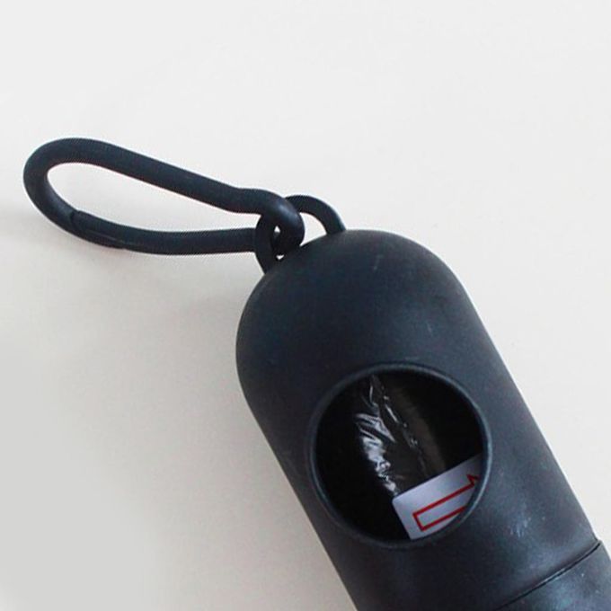 Plastic Dog Poo Bag Dispensers + Bags For Pet Waste Poop Black Black
