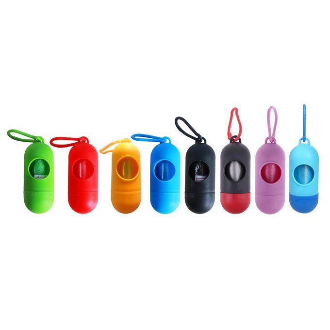 Plastic Dog Poo Bag Dispensers + Bags For Pet Waste Poop Black Black