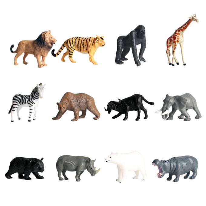 12 Lot Wildlife Animal Model Figures Kids Preschool Learning