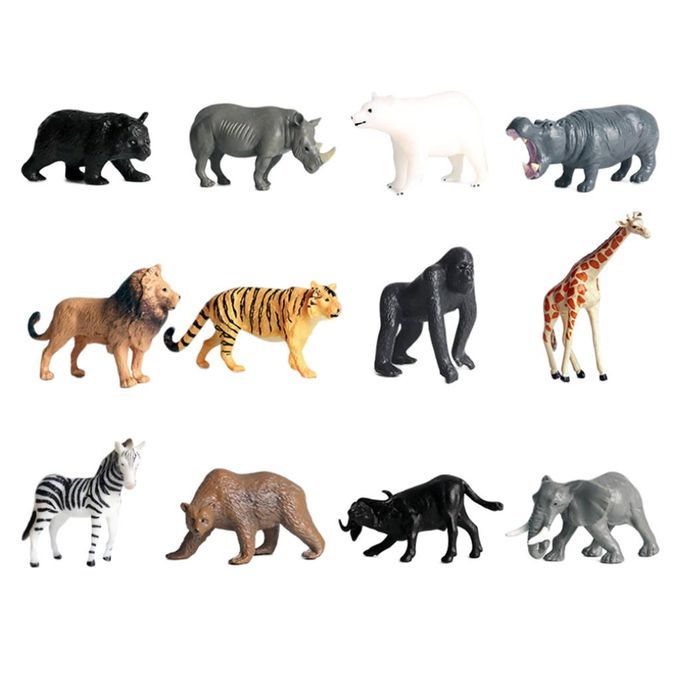 12 Lot Wildlife Animal Model Figures Kids Preschool Learning
