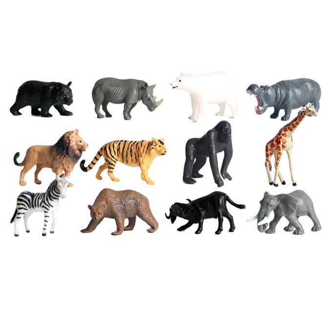 12 Lot Wildlife Animal Model Figures Kids Preschool Learning