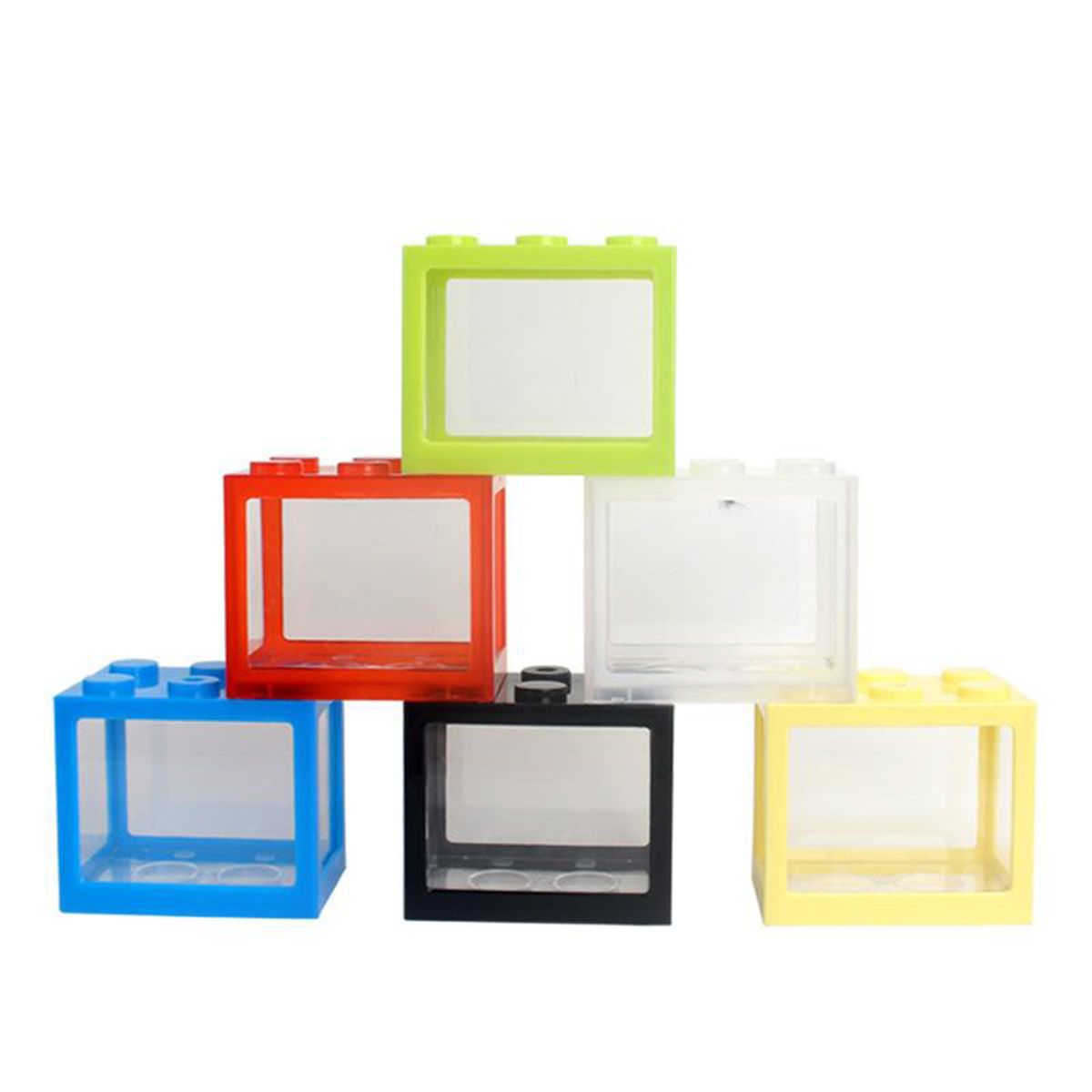Aquarium Fish Tank Mini Building Blocks Spider Box Home Decor Blue