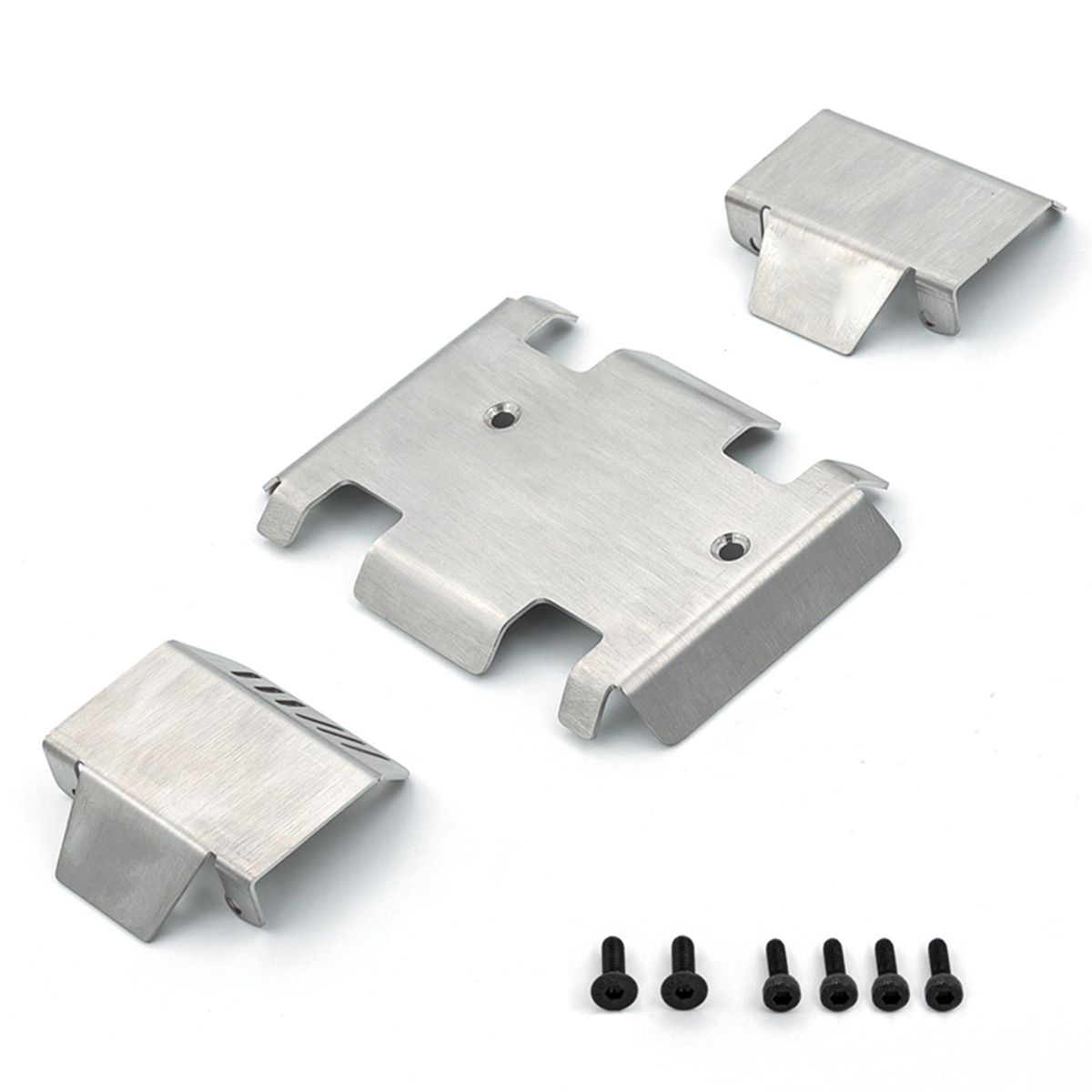 Stainless Steel Skid Protection Plate Chassis Armor Replacements for 1/10 RGT EX86190 LC76 RC Car