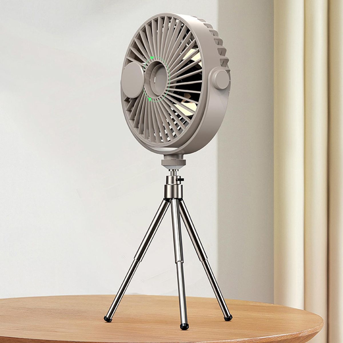Camping Lantern With Fan Multifunctional Remote Control USB Grey