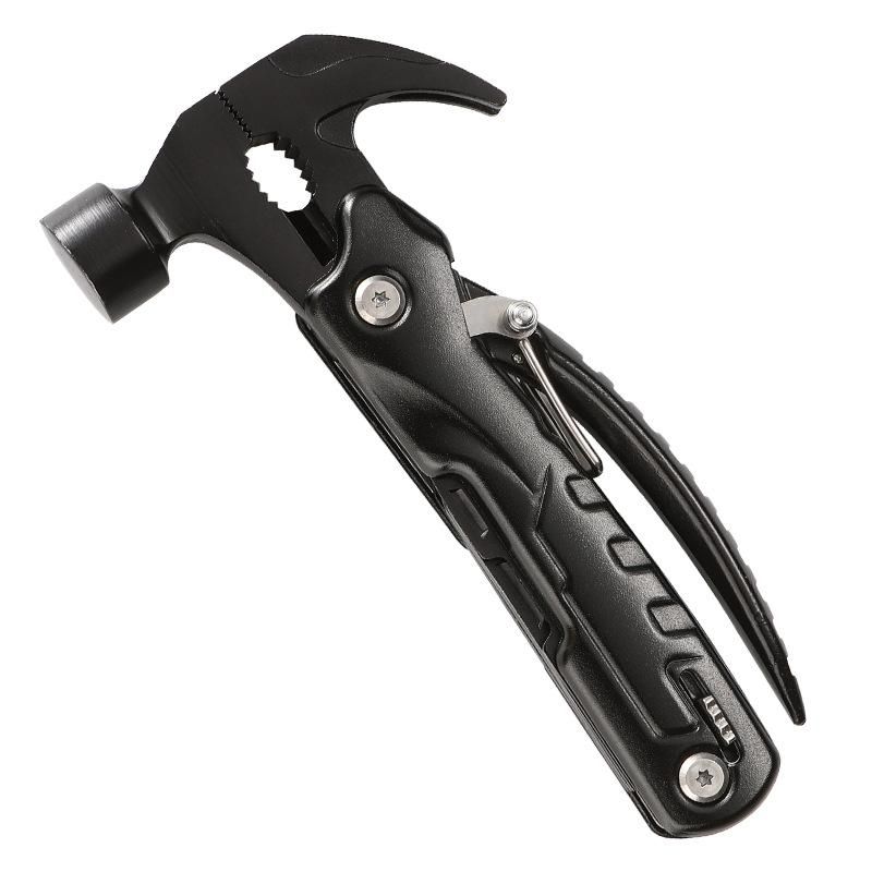 Wholesale outdoor camping claw hammer high carbon steel home car broken window hammer multi-functional hammer combination tool black multipurpose hammer