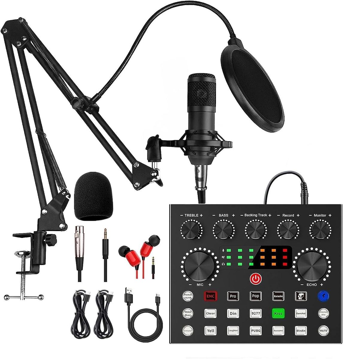 Bm800 Studio Microphone Kits With V8s Usb Sound Card For Vlog Live Streaming