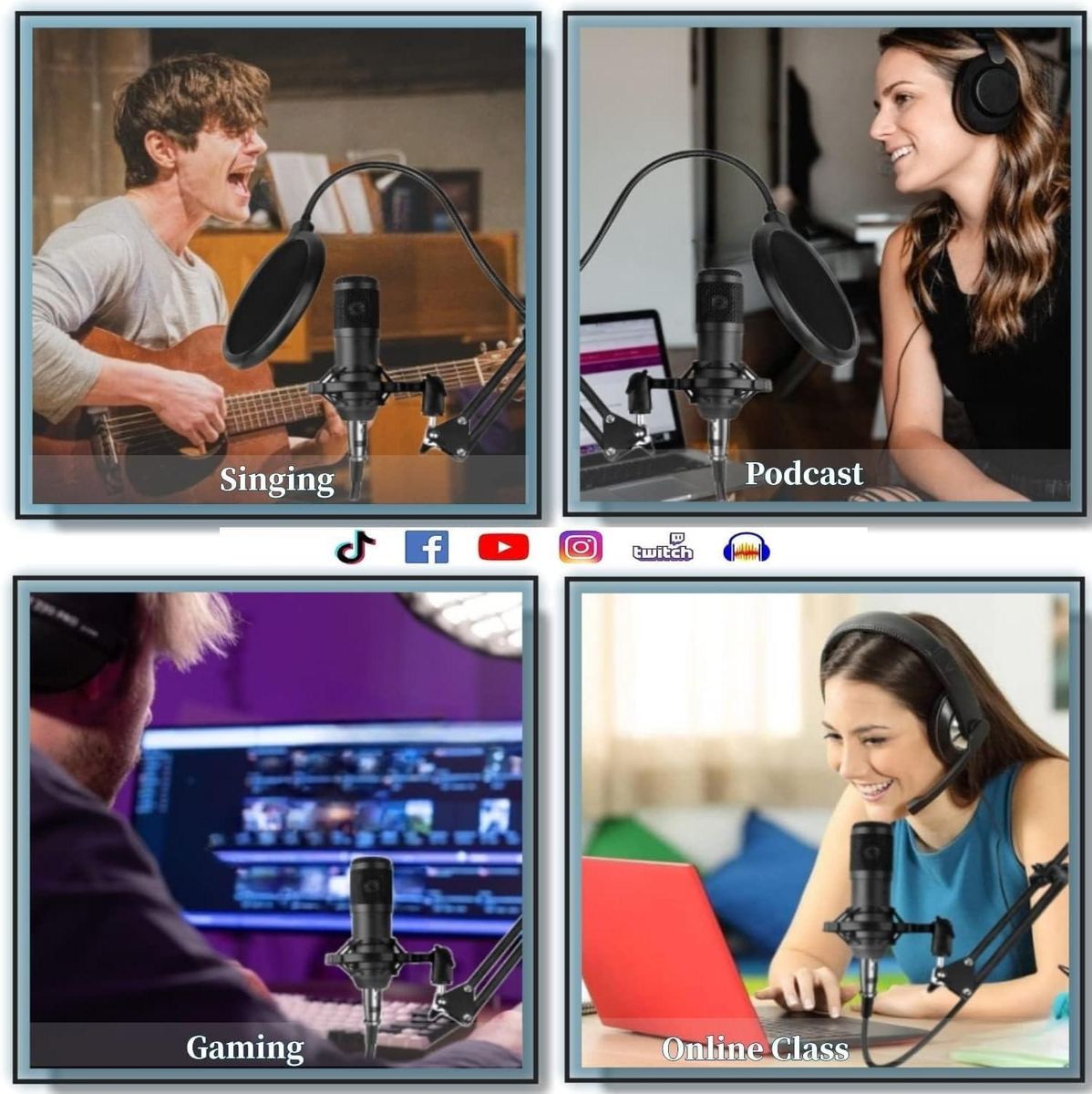 Bm800 Studio Microphone Kits With V8s Usb Sound Card For Vlog Live Streaming