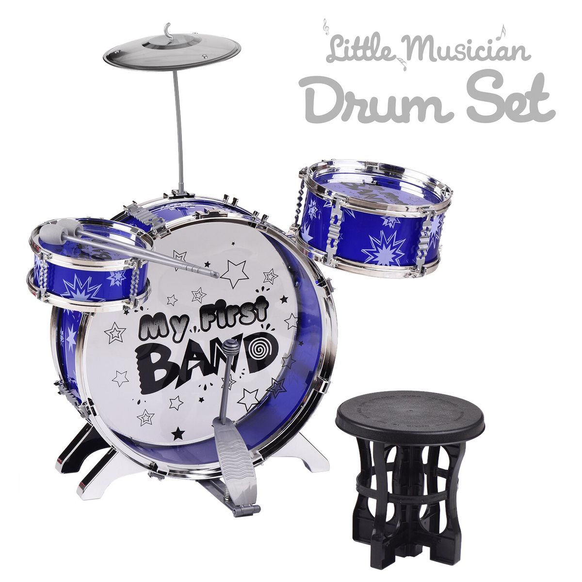 Children Kids Desktop Drum Set 3 Pieces Drums Musical Instrument Toy With Small Cymbal Drum Sticks