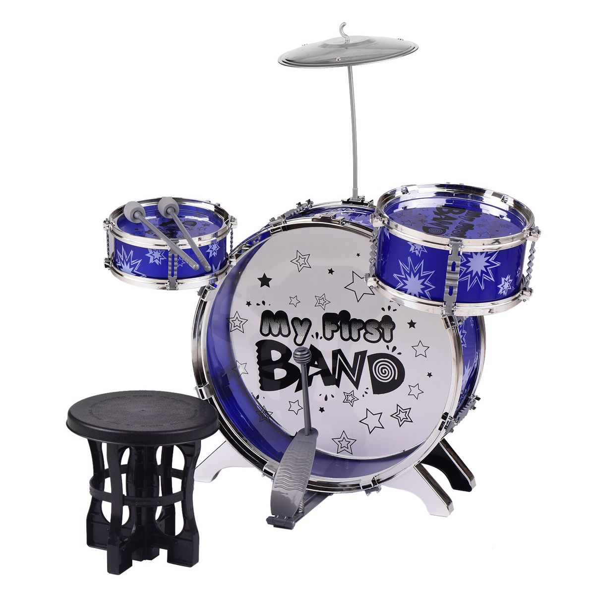 Children Kids Desktop Drum Set 3 Pieces Drums Musical Instrument Toy With Small Cymbal Drum Sticks
