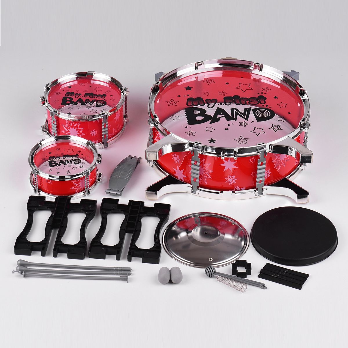 Children Kids Desktop Drum Set 3 Pieces Drums Musical Instrument Toy With Small Cymbal Drum Sticks
