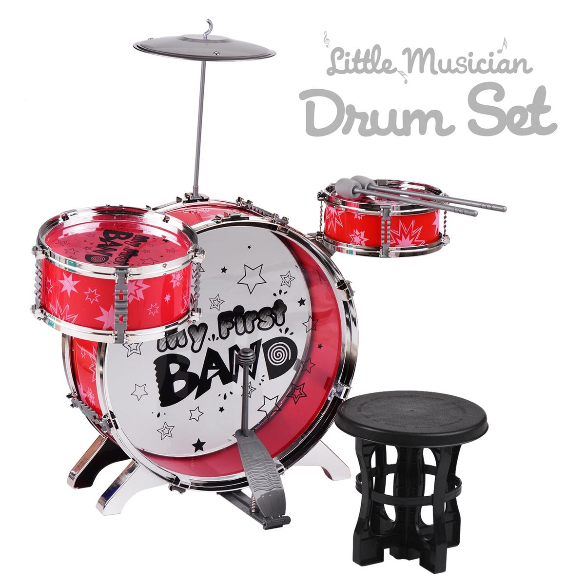 Children Kids Desktop Drum Set 3 Pieces Drums Musical Instrument Toy With Small Cymbal Drum Sticks