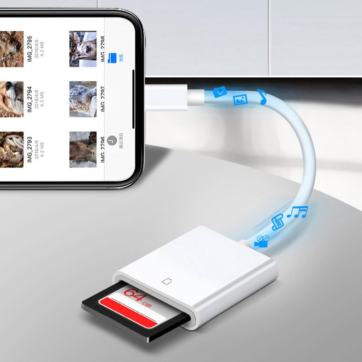 Mobile Phone SD Card Single Card Reader External Camera Card Reader Suitable for Apple Mobile Phone Adapter