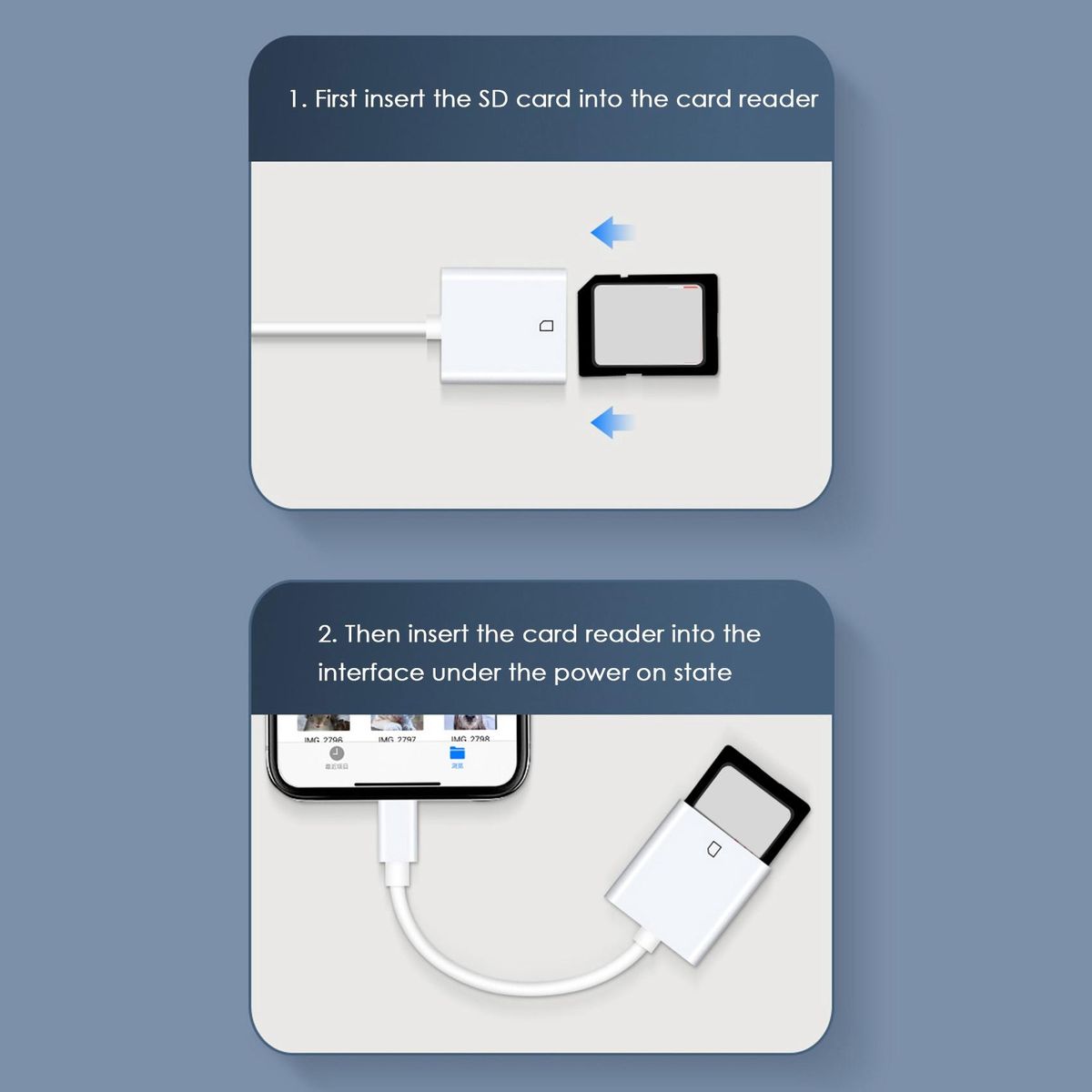 Mobile Phone SD Card Single Card Reader External Camera Card Reader Suitable for Apple Mobile Phone Adapter