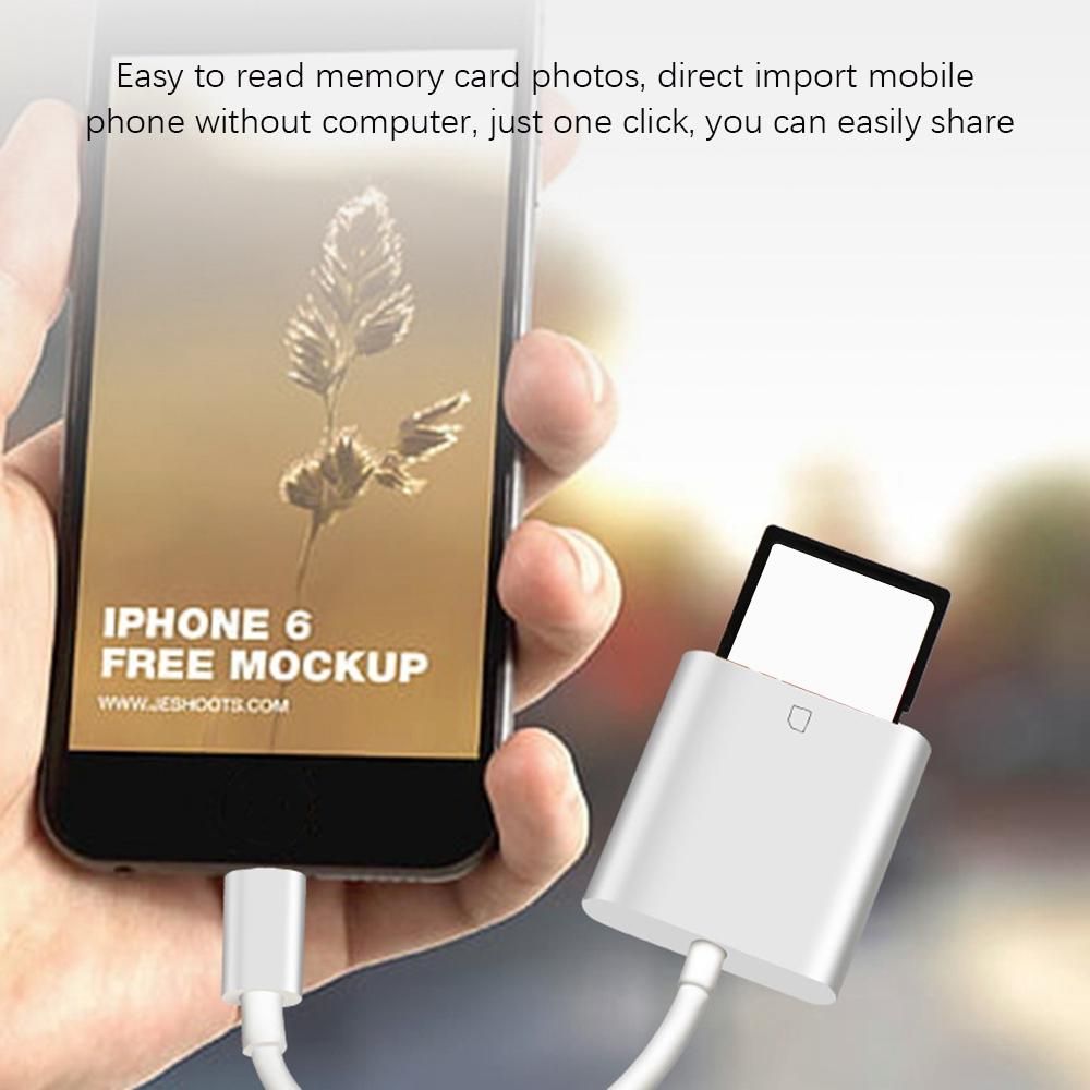 SD Card Reader & Micro-SD to 8-Pin Cable Adapter for iPhone X 8 7 6 6S Plus iPad