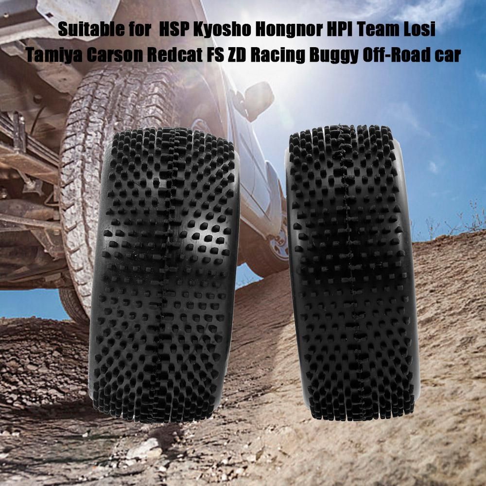 4pcs Front and Rear Tire with Wheel Rim for 1/10 HSP HPI Tamiya Carson Redcat ZD Racing Buggy Off-Road Car