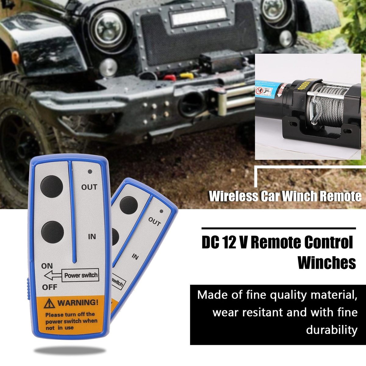 4000lbs Electric Recovery Winch Kit ATV Trailer Truck Car