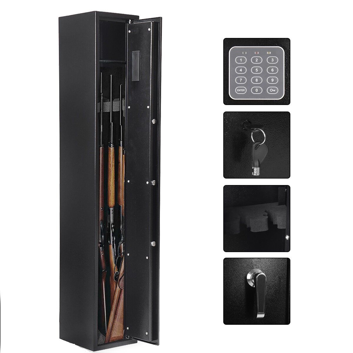 3 Long Gun Cabinet,Quick Access Gun Safes For Home Guns And