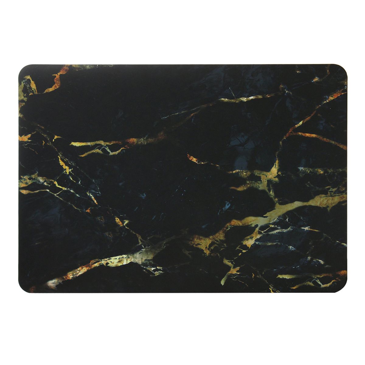 13" Air Case, Marble Hard Rubberized Cover For Macbook Air 13.3 Inch, Black/Gold