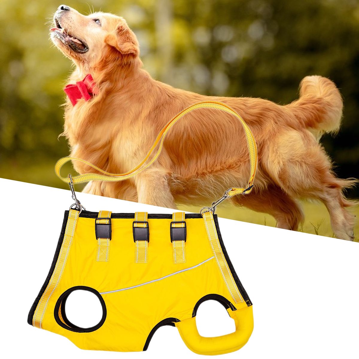 Pet Assistance Harness Adjustable Pet Leg Belt Yellow
