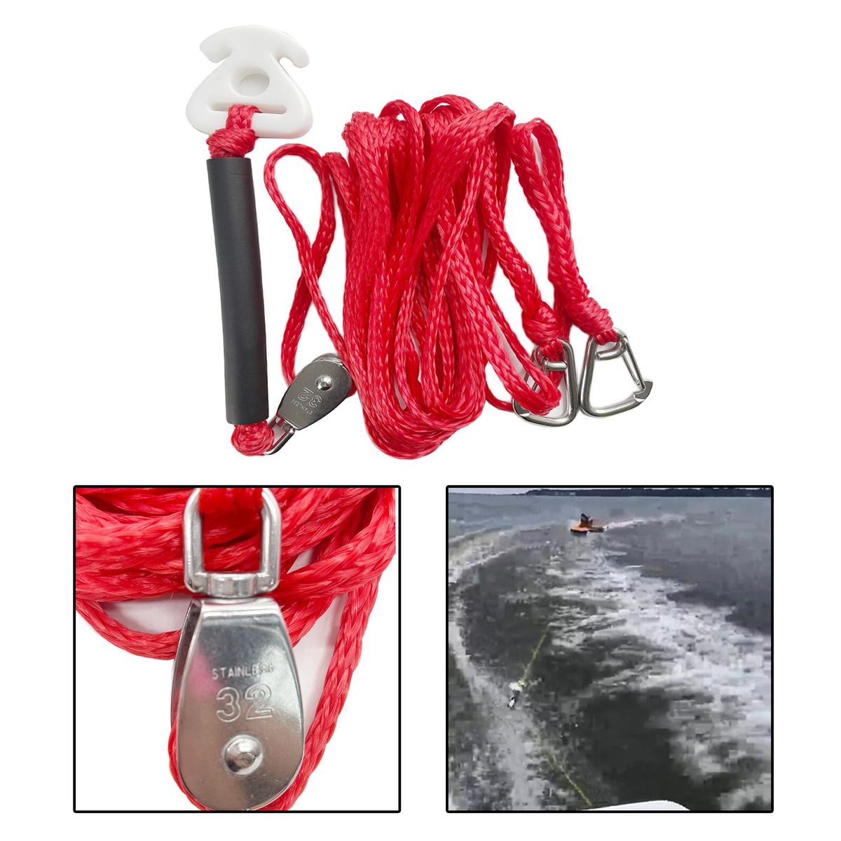 Boat Tow Harness Watersports Rope W/ Hook Ski