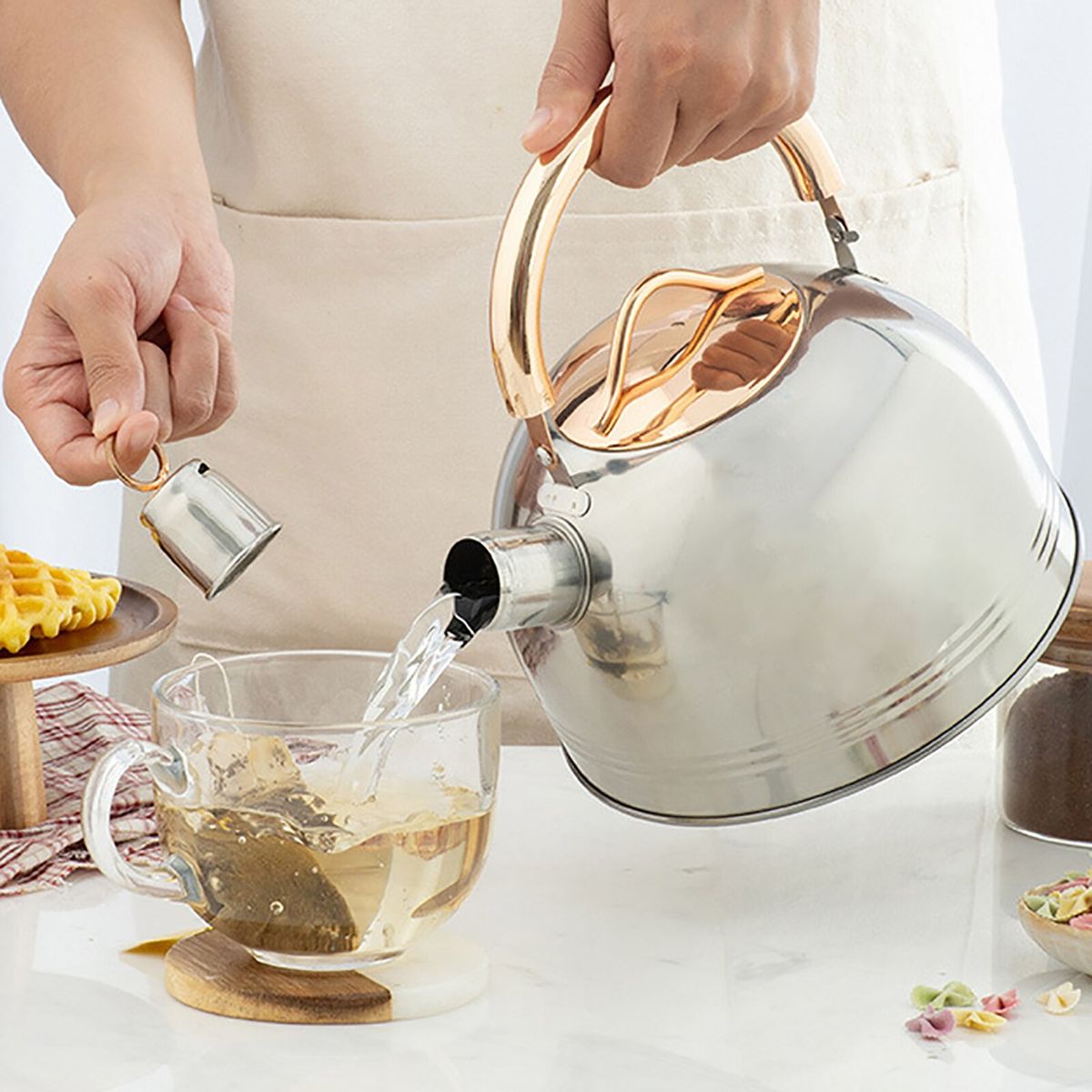 3L Tea Pot Whistling Kettle Stainless Steel Tea Kettle