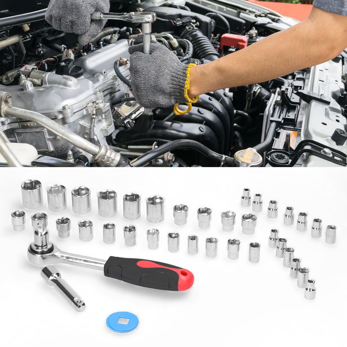 40 PCS Socket Set Practical Motorcycle Bicycle Auto Repairs