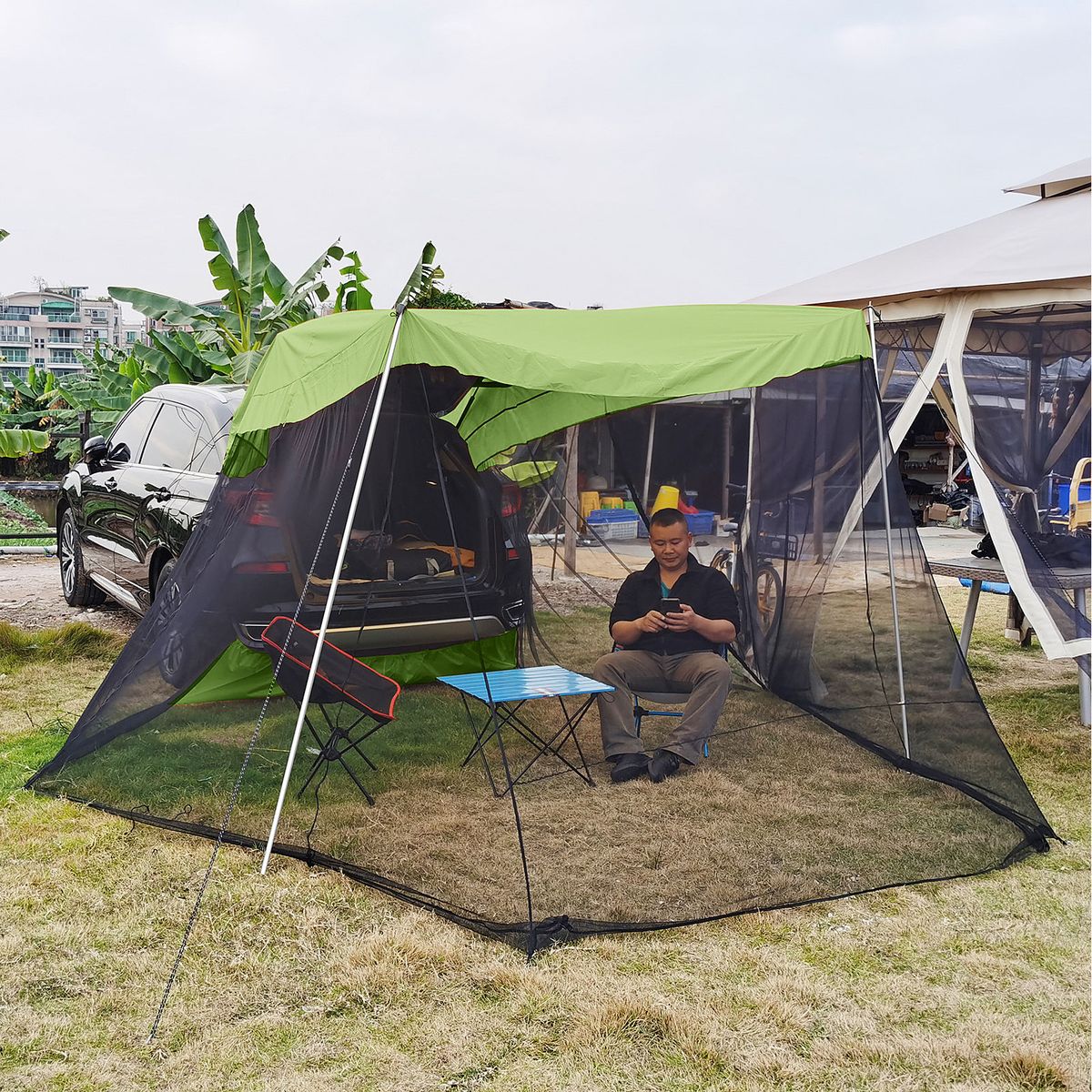 Car Rear Extension Sunshade Tent Vehicle Trunk Side Awning