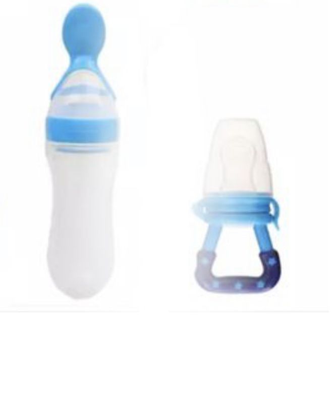 Baby Fruit Feeder Pacifier + Squeeze Feeding Spoon