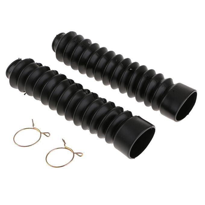 Motorcycle Rubber Front Fork Gaiters Dust Cover Boots Black