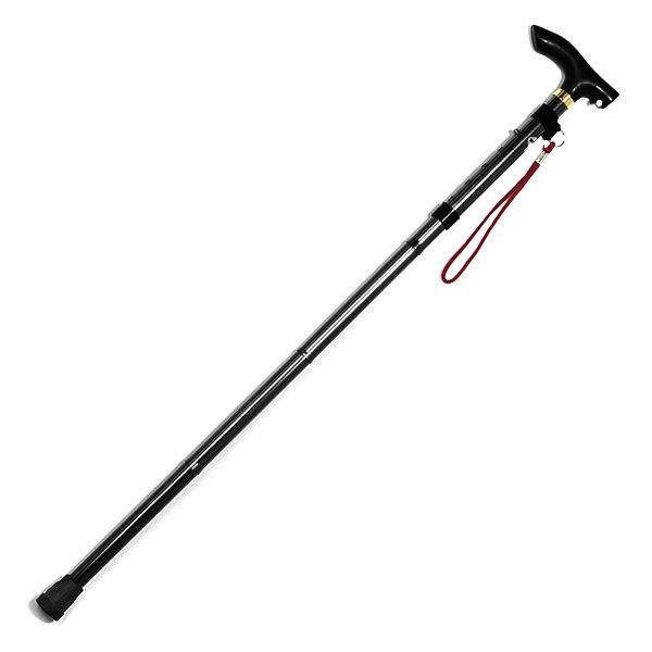 Folding Walking Trekking Hiking Stick Travel Crutch Black
