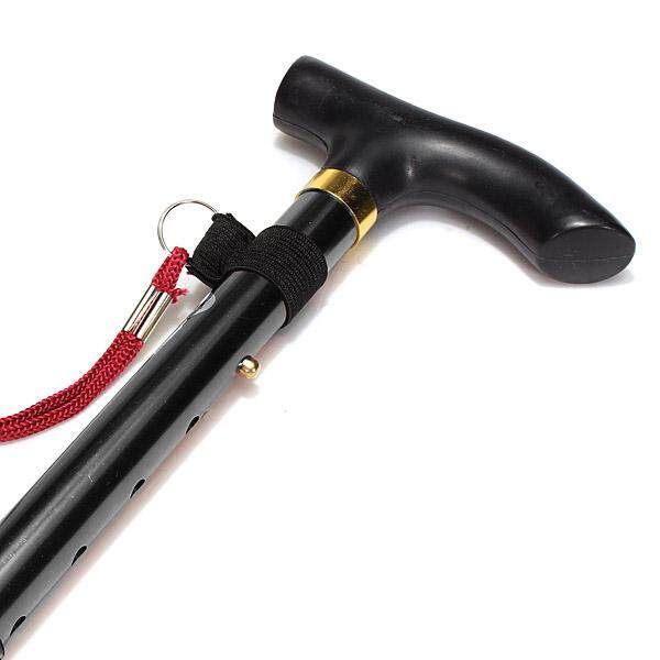 Folding Walking Trekking Hiking Stick Travel Crutch Black