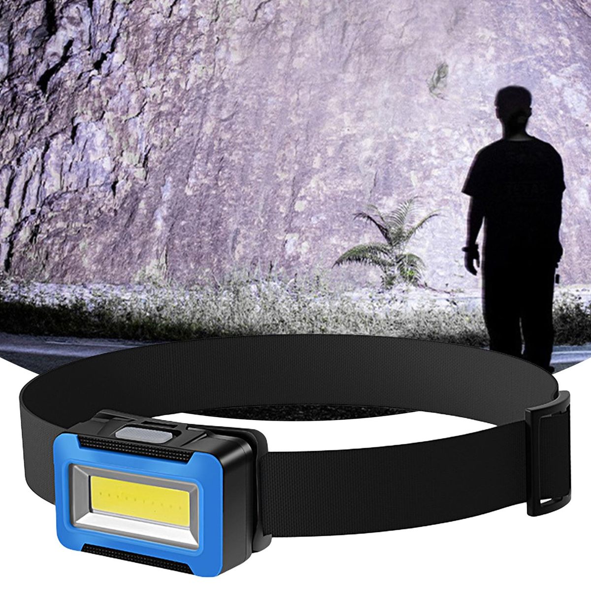 Head Light Ultra Bright COB Camping Head Lamp Blue