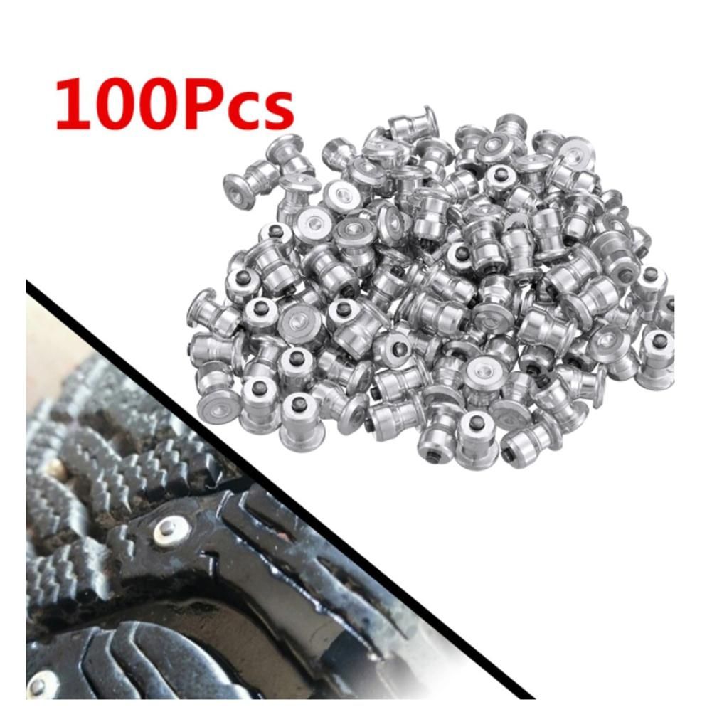 100Pcs Winter Wheel Lugs Car Tires Studs Screw Snow Spikes Wheel Tyre Snow Chains Studs for Shoes ATV Tire 8X10mm