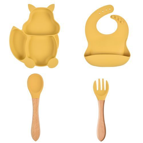 Silicon Baby Feeding Set - Yellow