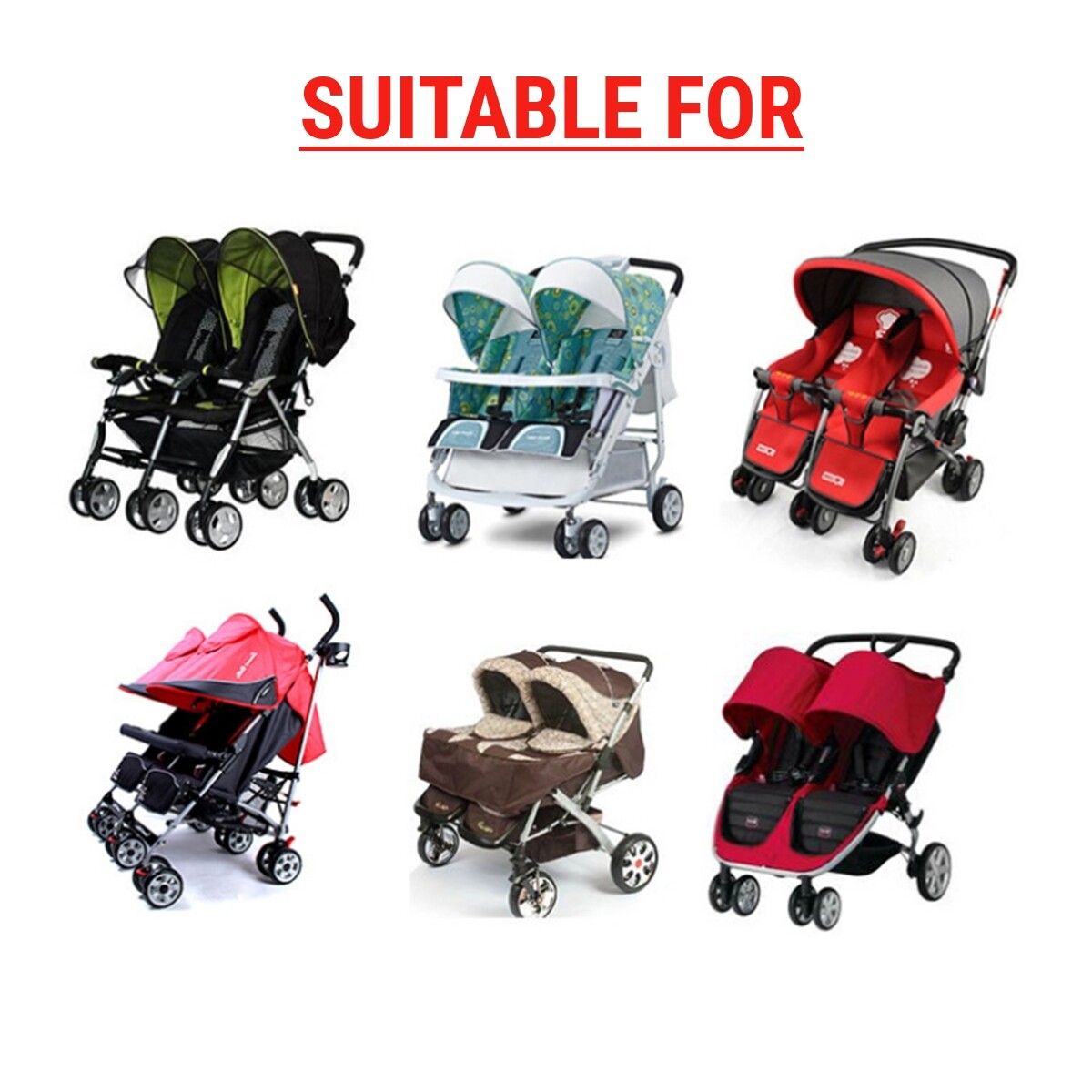 Universal Baby Stroller Rain Cover Kid Clear Double Pushchair Twins Pram Buggys