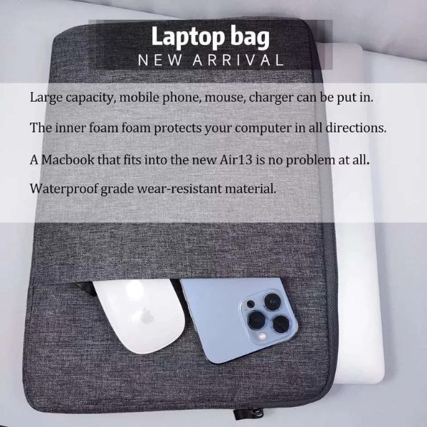 13 Inches Laptop Sleeve Pouch Padded Case (Grey)
