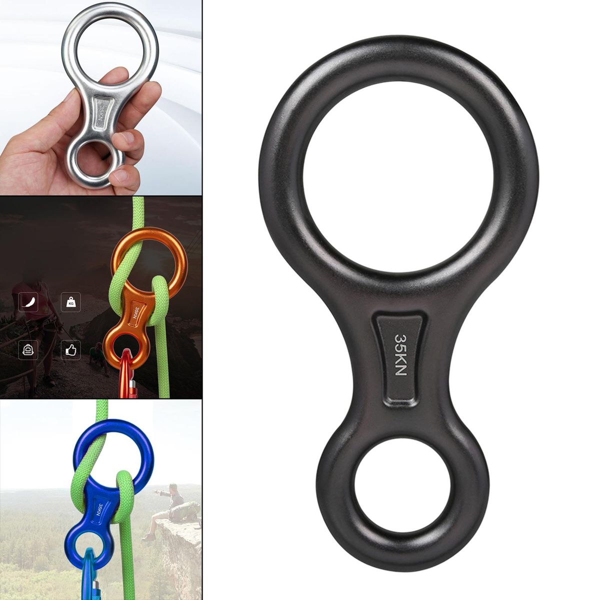 Figure 8 Descender Aluminum Alloy Rock Tree Climbing Belaying Gray